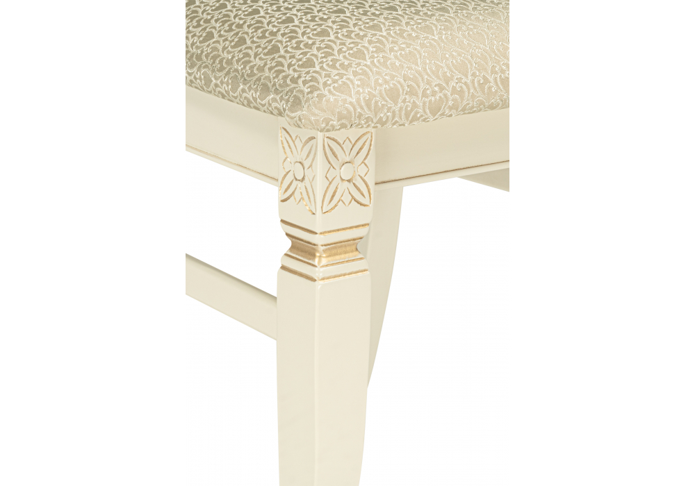 фото стул деревянный woodville roy слоновая кость / золото патина 621204 | 220svet.ru