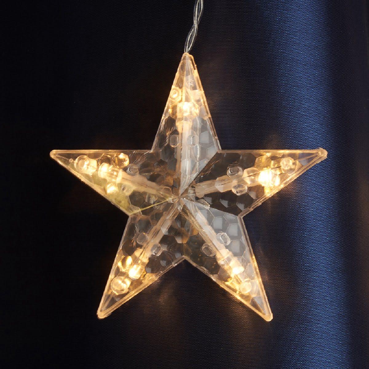 фото светодиодная гирлянда feron бахрома звезды 230v 2700k теплый белый статичная cl29 48613 | 220svet.ru