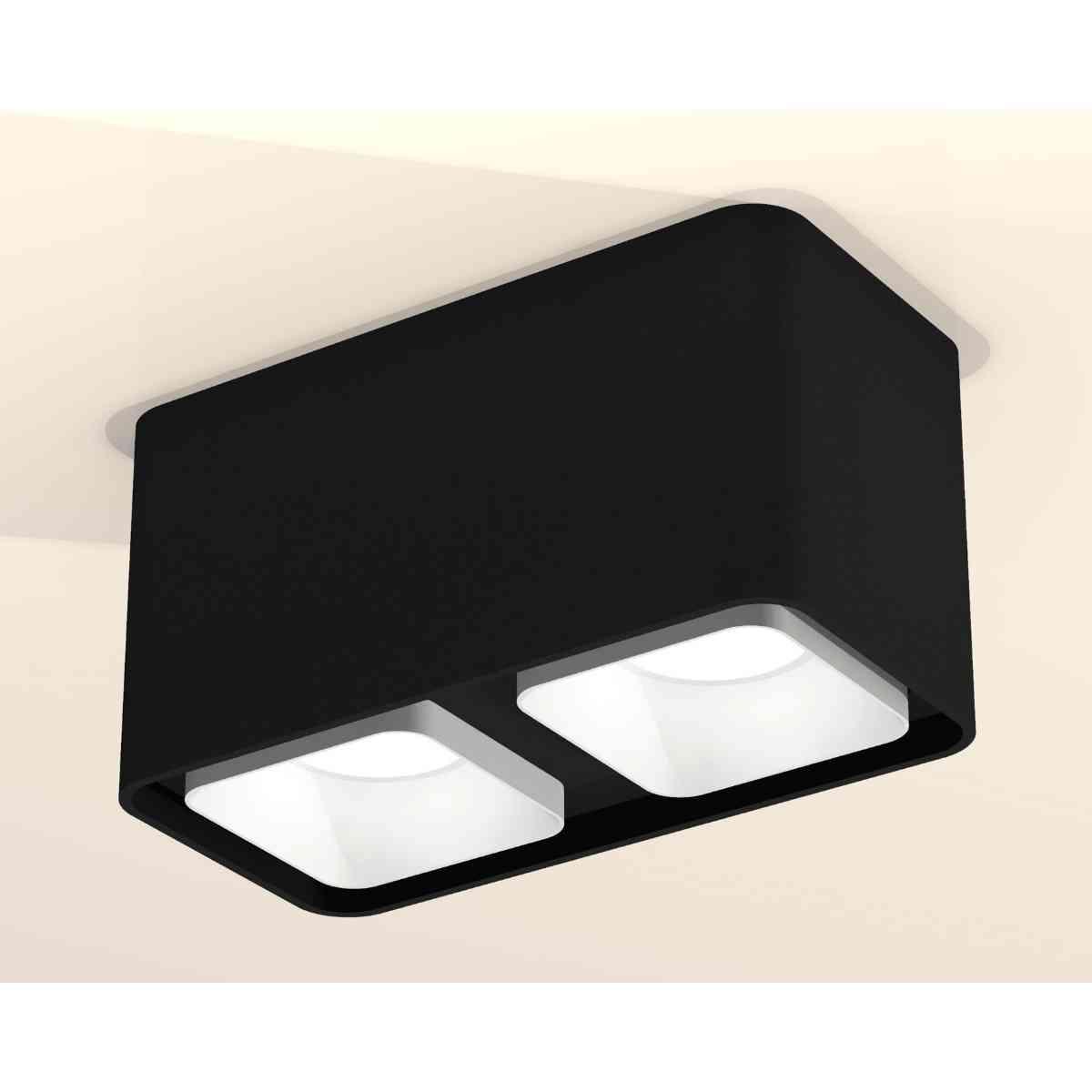 фото комплект накладного светильника ambrella light xs7851001 sbk/swh черный песок/белый песок (c7851, n7701) | 220svet.ru