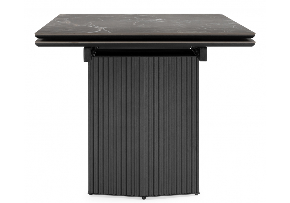 фото керамический стол раскладной woodville монерон 180x90 nero marquina / черный 621196 | 220svet.ru
