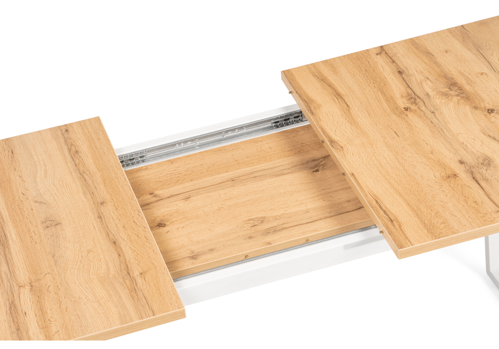 фото стол деревянный woodville лота лофт 120 25 мм дуб вотан / белый матовый 489670 | 220svet.ru