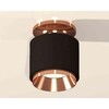 Миниатюра фото комплект накладного светильника ambrella light techno spot xs7511140 sbk/ppg черный песок/золото розовое полированное (n7930, c7511, n7035) | 220svet.ru