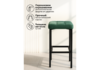 Миниатюра фото барный стул woodville лофт микровелюр катания изумруд / черный матовый 614950 | 220svet.ru