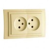 Миниатюра фото розетка 2к двойная mono electric larissa 16a 250v винтовое подключение крем 103-171705-121 | 220svet.ru
