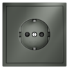 Миниатюра фото розетка встраиваемая с заземлением и защитными шторками, 16а voltum s70 vls040206 (титан) | 220svet.ru