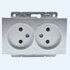 Миниатюра фото розетка 2к двойная mono electric 16a 250v винтовое подключение серебро 500-002105-121 | 220svet.ru