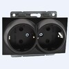 Миниатюра фото розетка 2к+з двойная mono electric despina/ larissa 16a 250v винтовое подключение графит 500-002004-120 | 220svet.ru