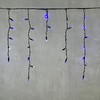 Миниатюра фото гирлянда бахрома с колпачком 3,1 x 0,5 м синяя с мерцанием белого диода 220в, 120 led, провод черный пвх, ip65 ltc pil120blwcap-11-2b | 220svet.ru