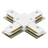 Миниатюра фото коннектор трековый однофазный x-образный белый lightstar barra 502146 | 220svet.ru