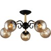 Миниатюра фото потолочная люстра reluce 04886-0.3-05 bk+wood | 220svet.ru