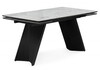 Миниатюра фото стол стеклянный раскладной 140(200)х80 woodville вейв кристл белый мрамор / черный 625993 | 220svet.ru