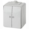Миниатюра фото выключатель двухклавишный с подсветкой эра 10ax 250v ip65 11-1605-03 б0035977 | 220svet.ru