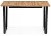 Миниатюра фото стол деревянный раскладной лота лофт 120 25 мм черный матовый / дуб вотан | 220svet.ru