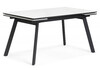 Миниатюра фото керамический стол раскладной 120(180)х80 woodville норман snow (alpin) white / черный 622885 | 220svet.ru