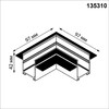 Миниатюра фото коннектор l-образный для шинопровода встраиваемого в гкл (135302-135303) novotech vector 135310 черный | 220svet.ru