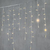 Миниатюра фото гирлянда бахрома с колпачком 3,2 x 0,9 м тепло-белая 220в, 168 led, провод прозрачный пвх, ip65 ltc pil180cap-10-2ww | 220svet.ru