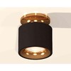 Миниатюра фото комплект накладного светильника ambrella light techno spot xs7511121 sbk/pyg черный песок/золото желтое полированное (n7929, c7511, n7014) | 220svet.ru