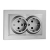 Миниатюра фото розетка 2к+з двойная mono electric despina 16a 250v винтовое подключение серебро 102-212104-120 | 220svet.ru