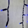 Миниатюра фото гирлянда бахрома 3,1 x 0,5 м синяя 220в, 120 led, провод черный каучук 2,3мм, ip65 ltc eco120-1-2b | 220svet.ru