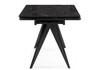 Миниатюра фото стол стеклянный рнаскладной 140(200)х80  woodville дарвин черный мрамор / черный 625983 | 220svet.ru