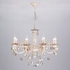 Миниатюра фото подвесная люстра с тонированным хрусталем eurosvet elisha 3281/8 белый с золотом | 220svet.ru
