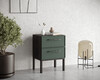 Миниатюра фото тумбочка с двумя ящиками николь nem16g зеленый | 220svet.ru