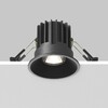 Миниатюра фото втсраиваемый точечный светодиодный светильник maytoni round dl058-7w4k-b | 220svet.ru