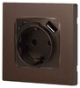 Миниатюра фото розетка эра серия 12 12-4108-13 2p+e 16a-250в со шторками с usb type-a+c 5в-3а бронза б0067757 | 220svet.ru
