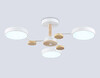 Миниатюра фото потолочная светодиодная люстра на штанге ambrella light linetech fl fl4855/3 wh/wd | 220svet.ru
