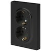 Миниатюра фото розетка эра arktik 16-2105-05 двойная с заземлением 2x2p+e schuko со шторками 16а-250в антрацит б0070458 | 220svet.ru