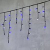 Миниатюра фото гирлянда бахрома 3,1 x 0,5 м синяя с мерцанием белого диода 220в, 120 led, провод черный каучук, ip65 ltc ll120blw-1-2b | 220svet.ru
