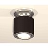 Миниатюра фото комплект накладного светильника ambrella light xs7402081 sbk/psl черный песок/серебро полированное (n7927, c7402, n7003) | 220svet.ru