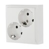 Миниатюра фото розетка lk studio двойная с з/к, со шторками (белый) 843504-1 | 220svet.ru