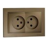 Миниатюра фото розетка 2к двойная mono electric despina 16a 250v винтовое подключение бронза 102-232305-121 | 220svet.ru