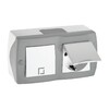 Миниатюра фото выключатель - розетка mono electric octans ip20 одноклавишный - 2к+з с крышкой бело-серый 104-020001-183 | 220svet.ru