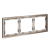 Миниатюра фото рамка металлическая на 3 поста, s70 metal voltum s70 metal vlsm120310 (платина) | 220svet.ru