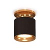 Миниатюра фото комплект накладного светильника ambrella light techno spot xs7402102 sbk/pyg черный песок/золото желтое полированное (n7929, c7402, n7014) | 220svet.ru