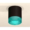 Миниатюра фото комплект накладного светильника ambrella light techno spot xs7402013 sbk/bl черный песок/голубой (c7402, n7194) | 220svet.ru