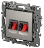 Миниатюра фото розетка эра серия 12 12-3112-16 аудио двойная титан б0065674 | 220svet.ru