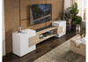 Миниатюра фото тв-тумба woodville лисмор белый / сонома 563525 | 220svet.ru