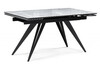 Миниатюра фото стол стеклянный раскладной 140(200)х80 woodville дарвин белый мрамор / черный 612177 | 220svet.ru