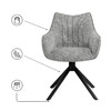 Миниатюра фото стул на металлокаркасе поворотный woodville denever gray / black 15836 | 220svet.ru