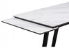 Миниатюра фото керамический стол раскладной 120(180)х80 woodville памелла белый мрамор / ноги черные 622882 | 220svet.ru