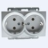 Миниатюра фото розетка 2к+з двойная mono electric despina/ larissa 16a 250v винтовое подключение серебро 500-002104-120 | 220svet.ru