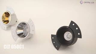 Миниатюра фото встраиваемый светильник crystal lux clt 050c1 wh-go | 220svet.ru