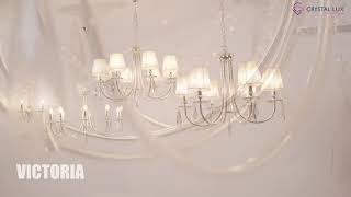 Миниатюра фото подвесная люстра crystal lux victoria sp8 gold/amber | 220svet.ru